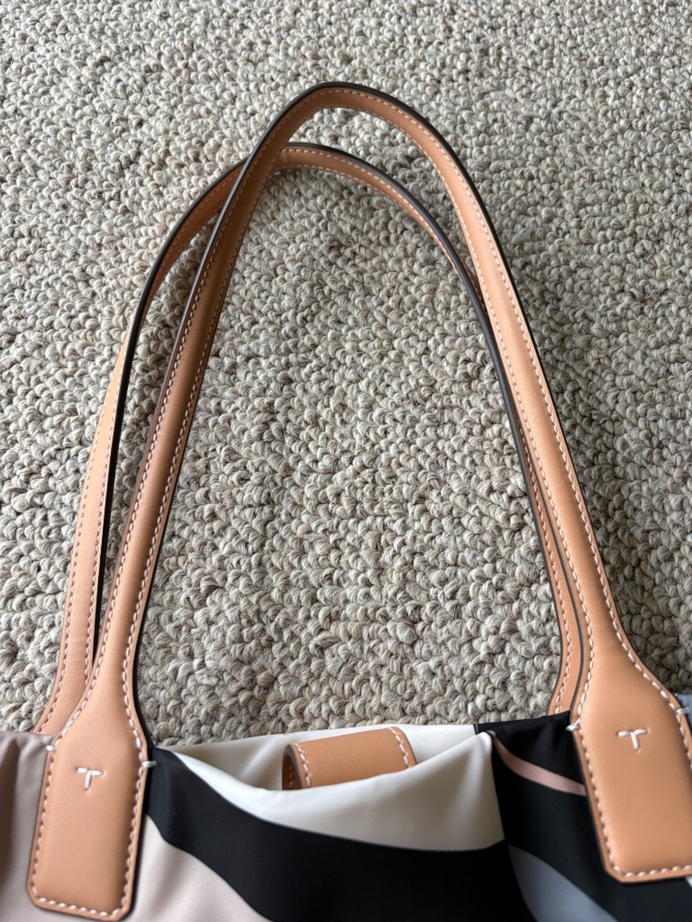 Tory Burch Ella Tote Neutral Tulip Swirl Print Large Laptop Work Travel Bag - Picture 4 of 10